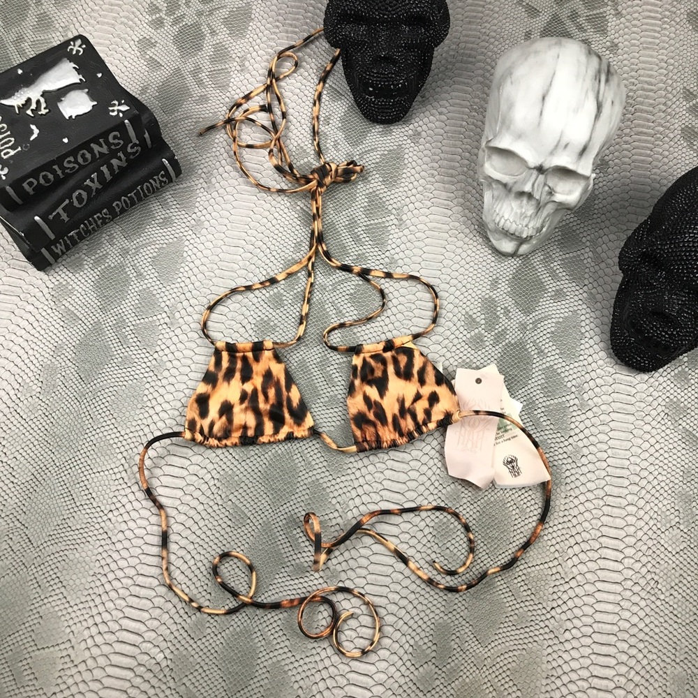Hot as hell cheetah print skimpy bikini top